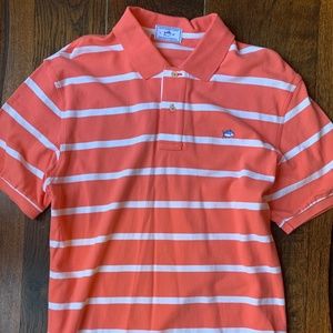 Large Salmon/White Southern Tide Polo